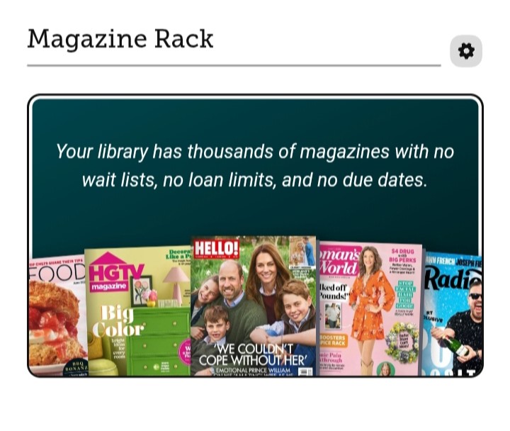 Libby App showing magazines